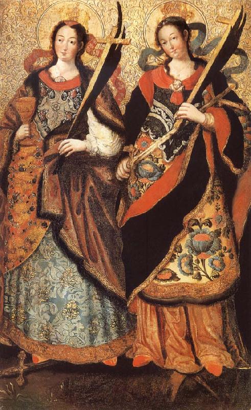 unknow artist The Saints Marys Barbe and Catherine oil painting image